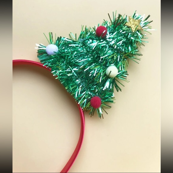 🎄 Awesome Double Colorful Pompoms Metallic Christmas Tree Headband Headdress 🎄 - Picture 4 of 4